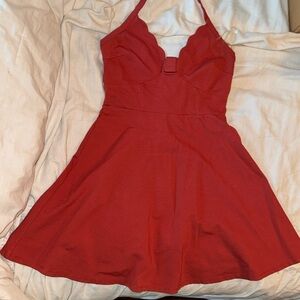 salmon color mini dress